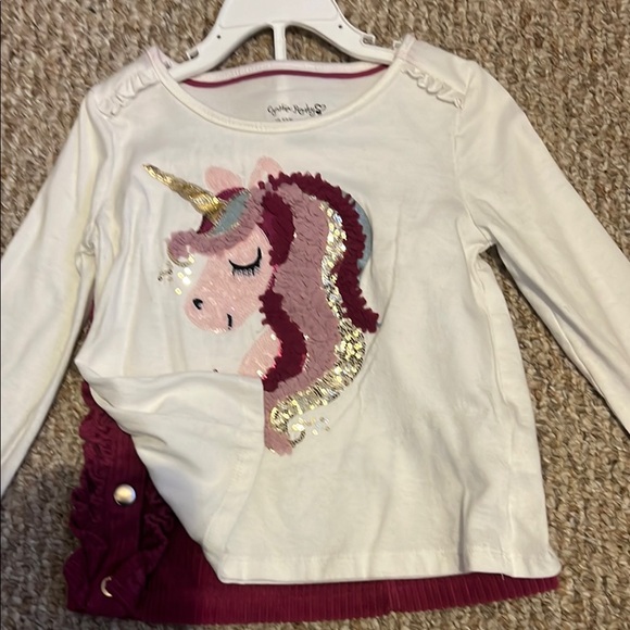 Cynthia Rowley Other - Janie and Jack Cream and Pink Long Sleeve Tee with Unicorn Design